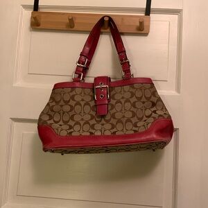 Coach pink leather handbag